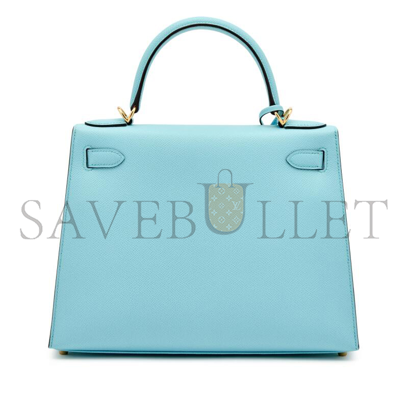 H**mes EPSOM KELLY SELLIER 28 BLUE ZEPHYR GOLD HARDWARE (28*22*10cm)